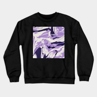 Lilac, purple, and white acrylic pour Crewneck Sweatshirt